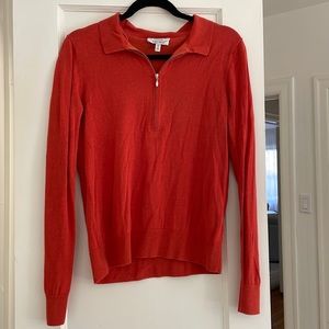 The perfect fall top! Lightweight knit half zip in gorgeous orange 🍁